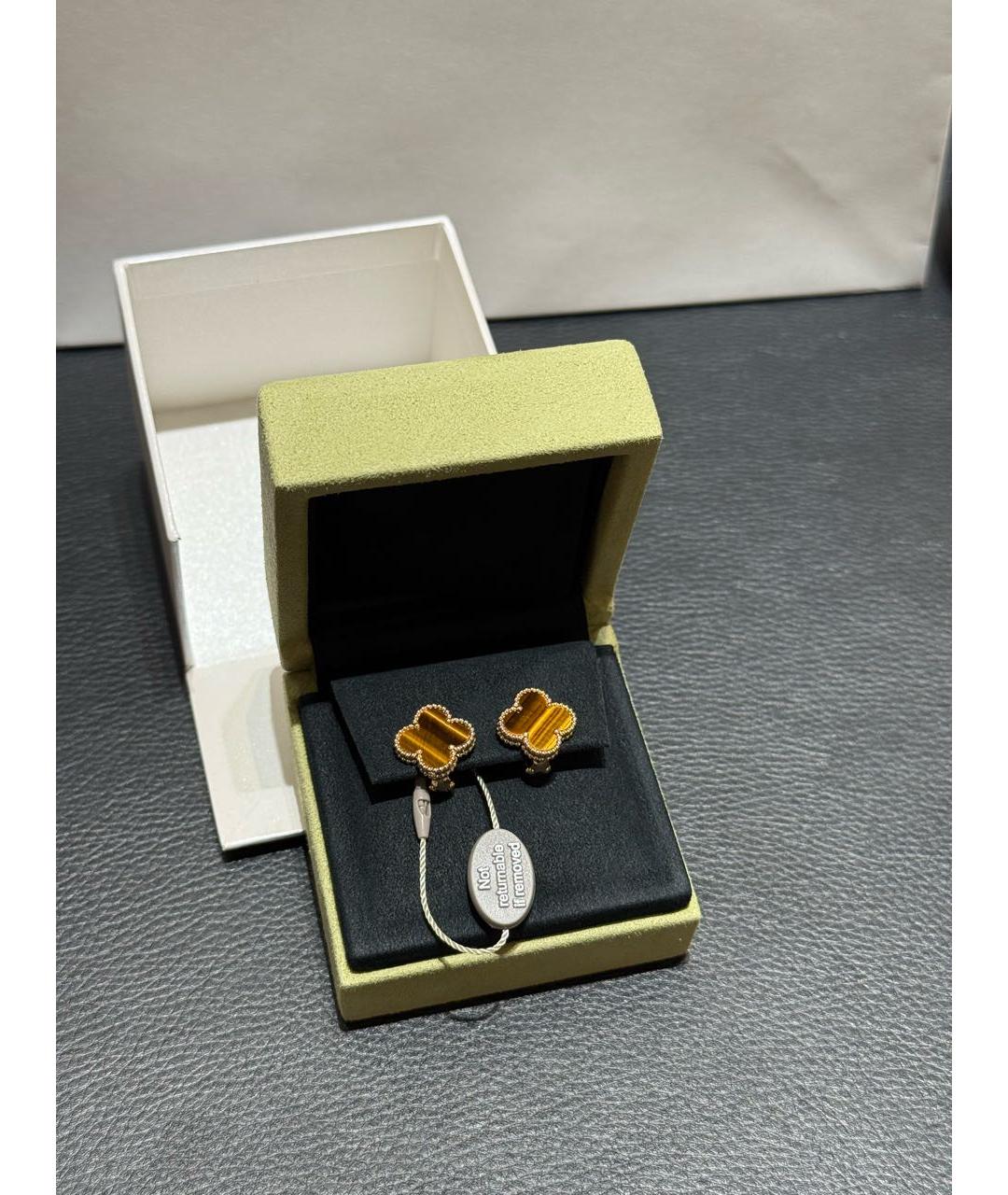VAN CLEEF & ARPELS Коричневые серьги из желтого золота, фото 3