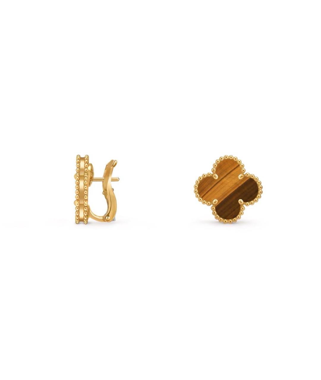 VAN CLEEF & ARPELS Коричневые серьги из желтого золота, фото 2