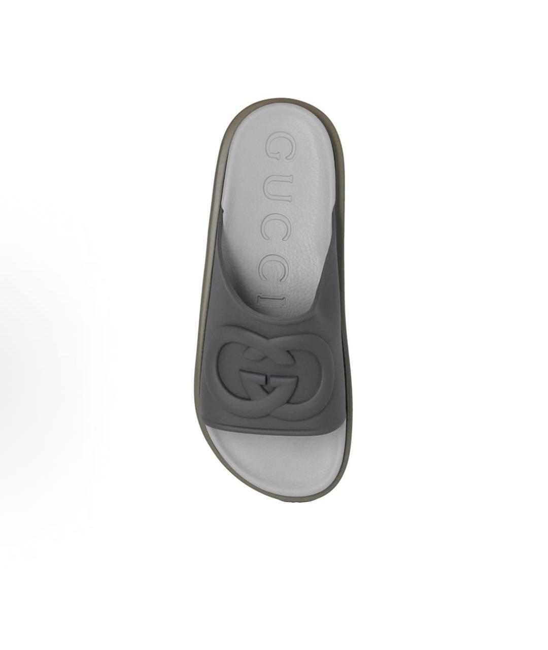 GUCCI Хаки резиновые шлепанцы, фото 2