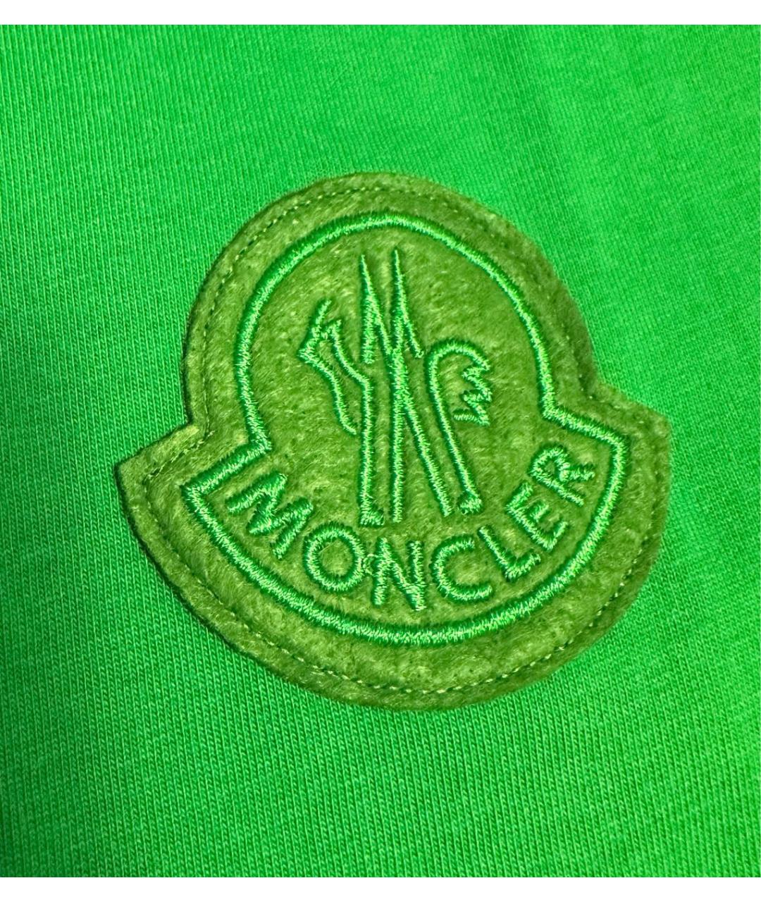 MONCLER Зеленая хлопковая майка, фото 7