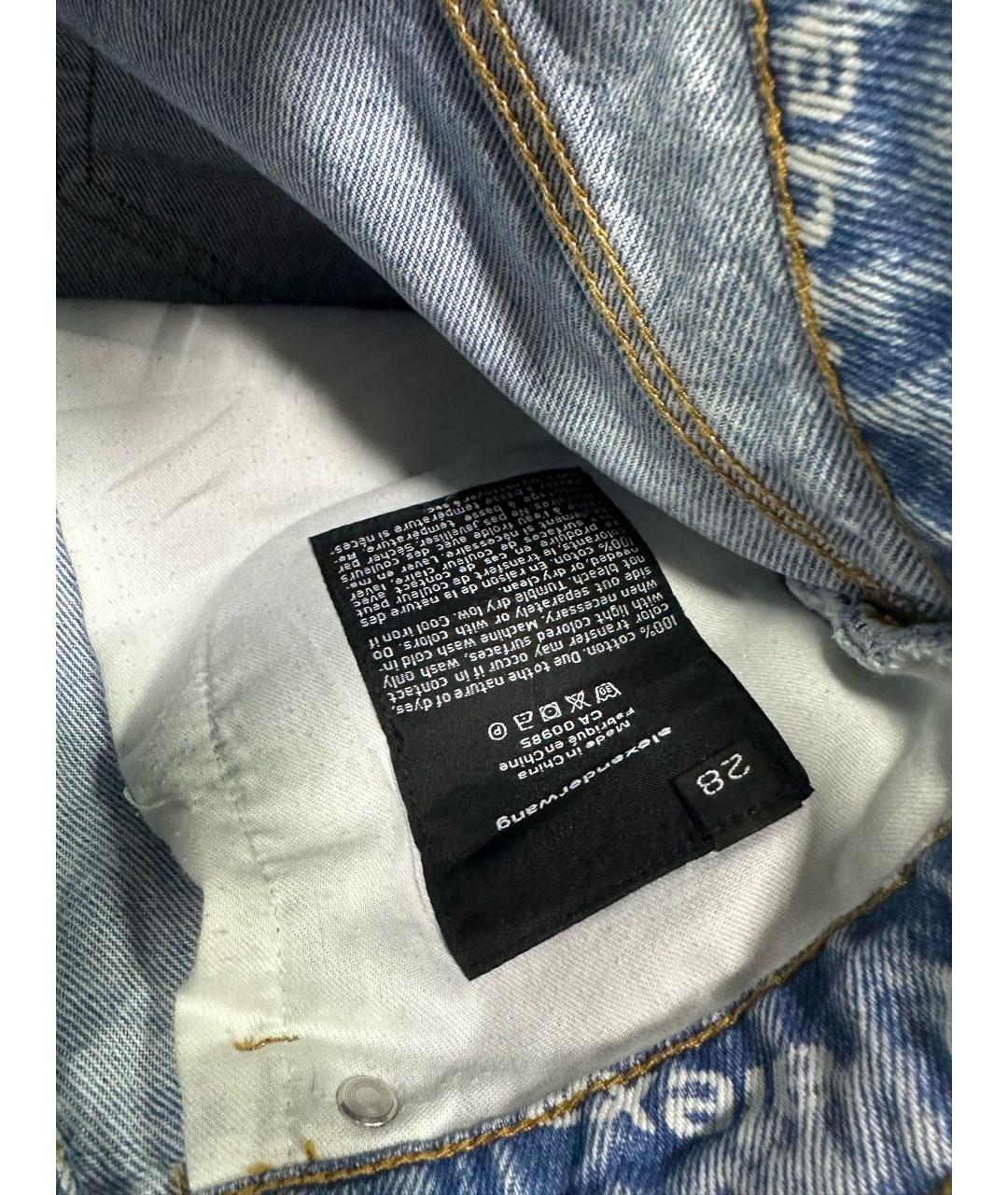 ALEXANDER WANG Синие хлопковые прямые джинсы, фото 6