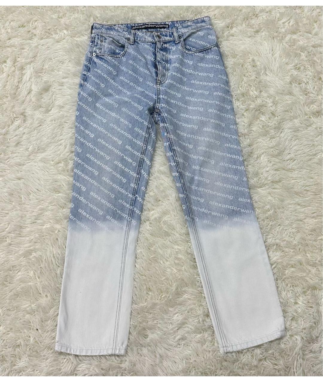 ALEXANDER WANG Синие хлопковые прямые джинсы, фото 3