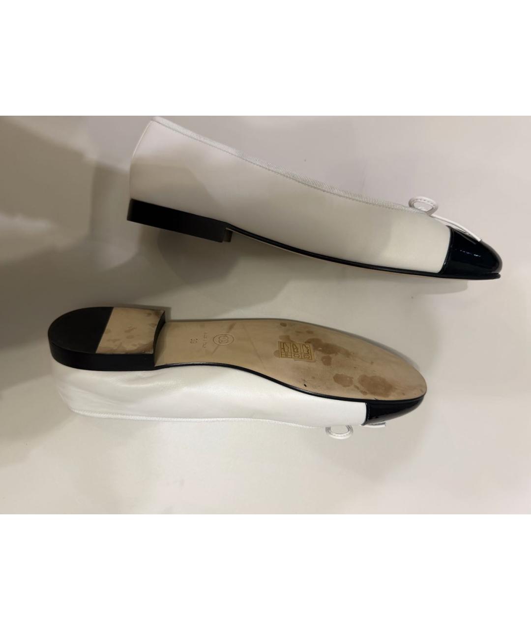 CHANEL Белые кожаные балетки, фото 8