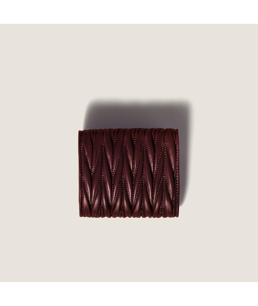 MIU MIU Бордовый кожаный кошелек, фото 3
