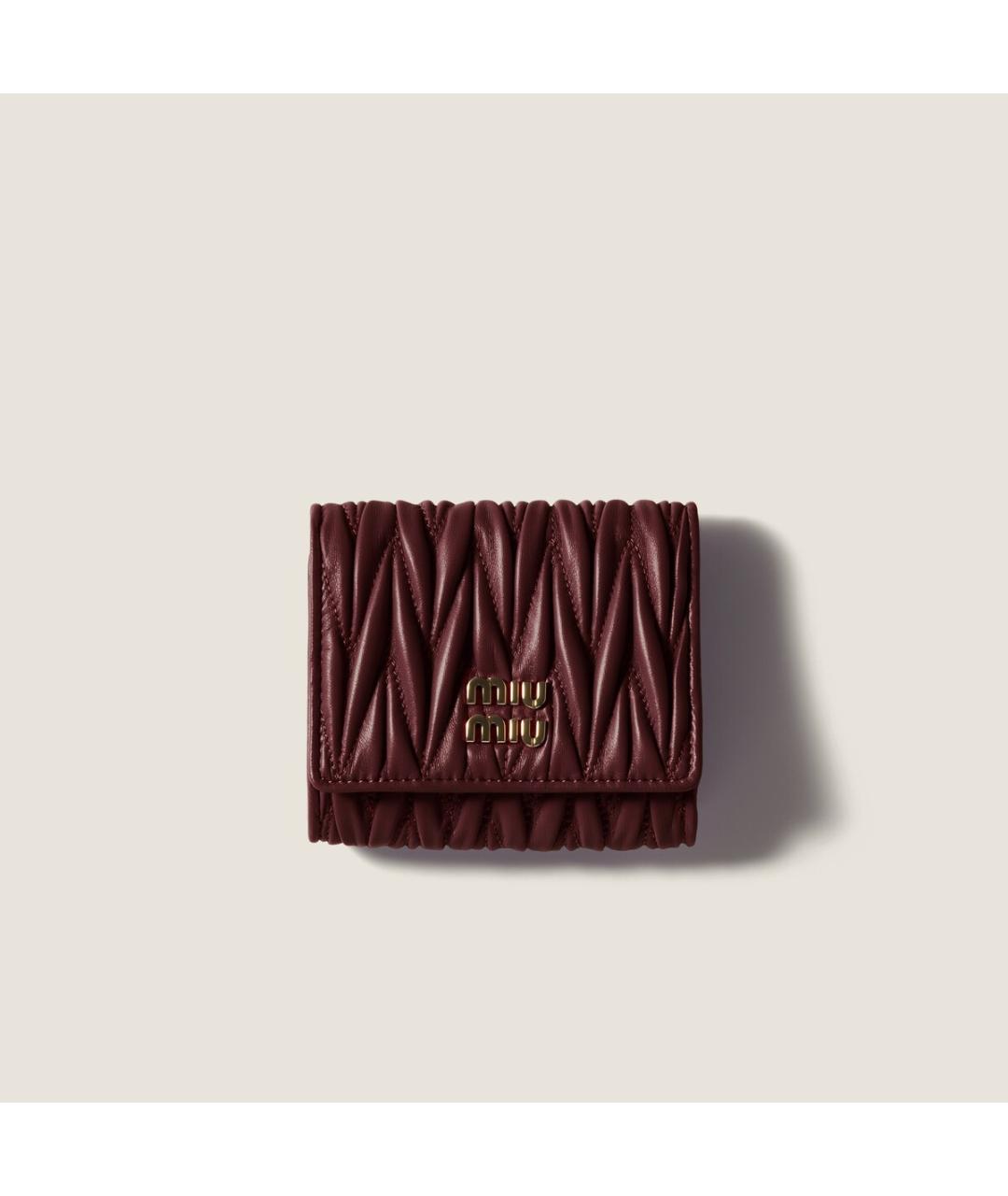 MIU MIU Бордовый кожаный кошелек, фото 5