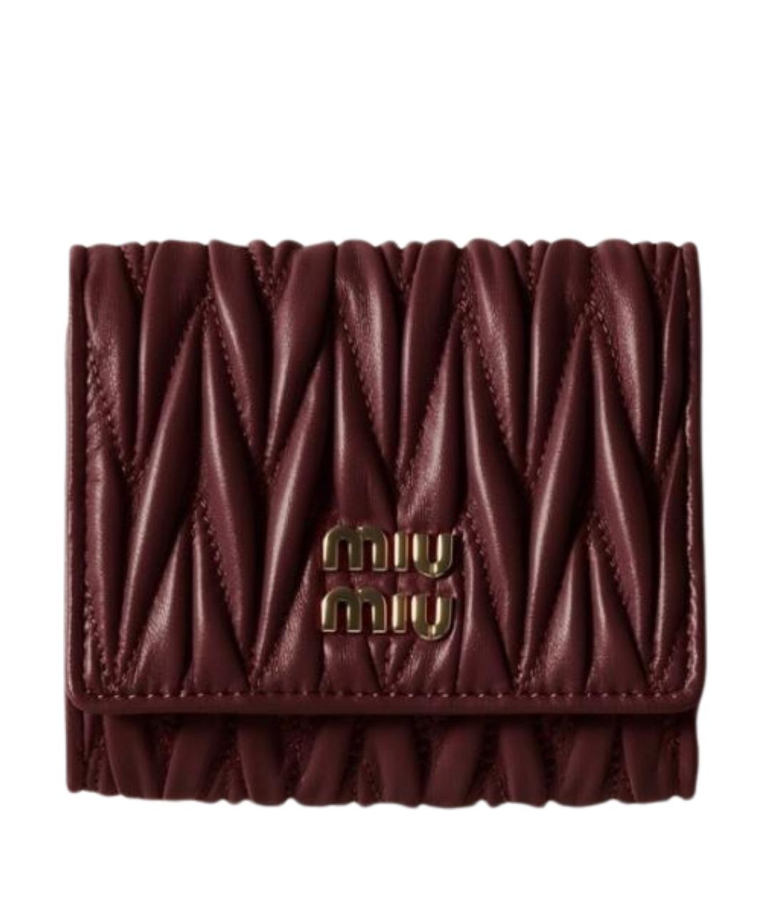 MIU MIU Бордовый кожаный кошелек, фото 1