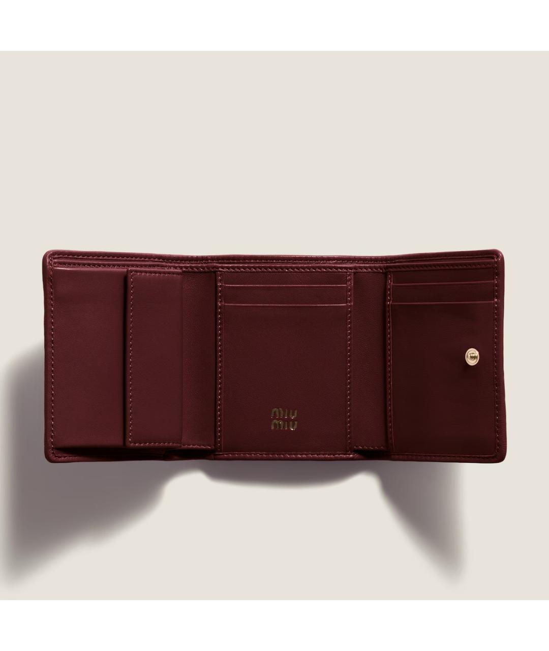 MIU MIU Бордовый кожаный кошелек, фото 4