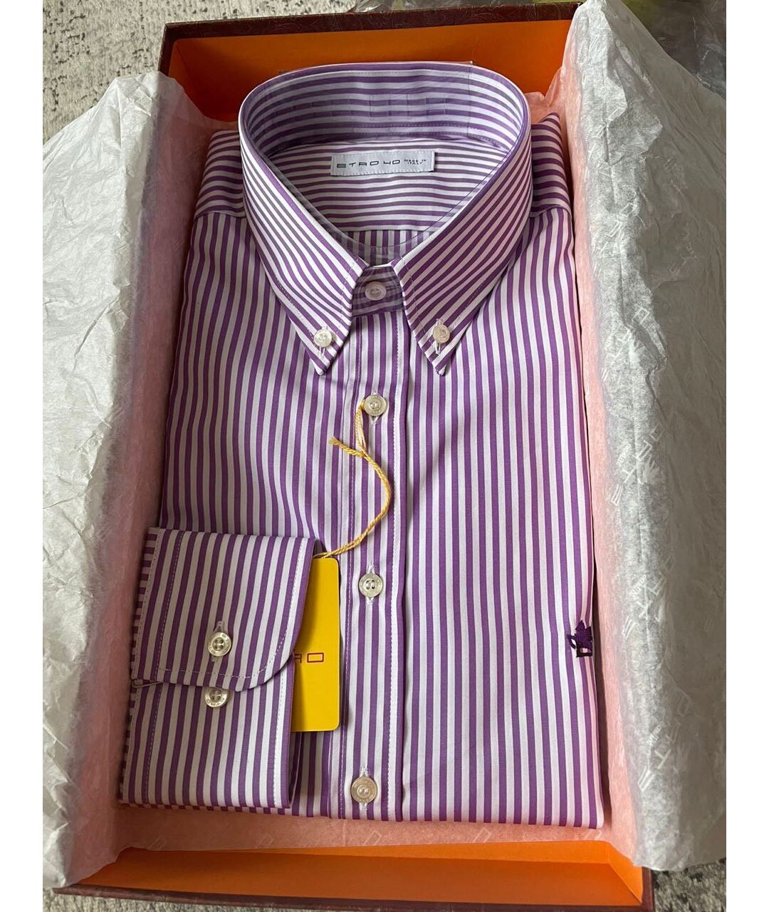 ETRO Фиолетовая хлопковая классическая рубашка, фото 2