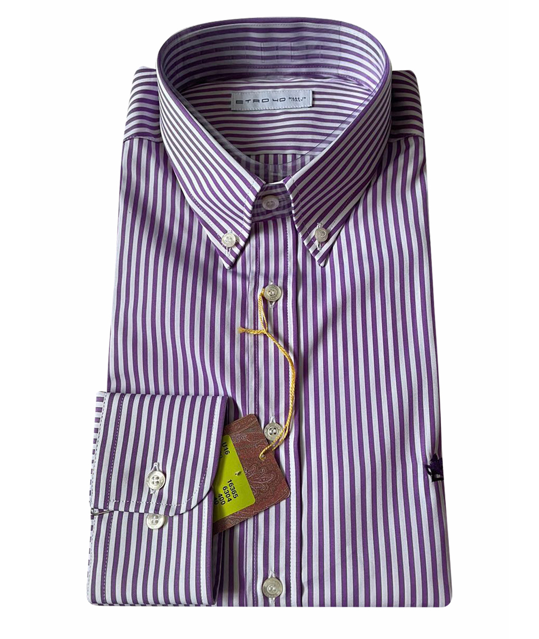 ETRO Фиолетовая хлопковая классическая рубашка, фото 1