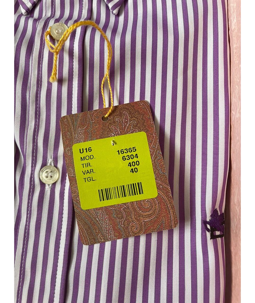 ETRO Фиолетовая хлопковая классическая рубашка, фото 4
