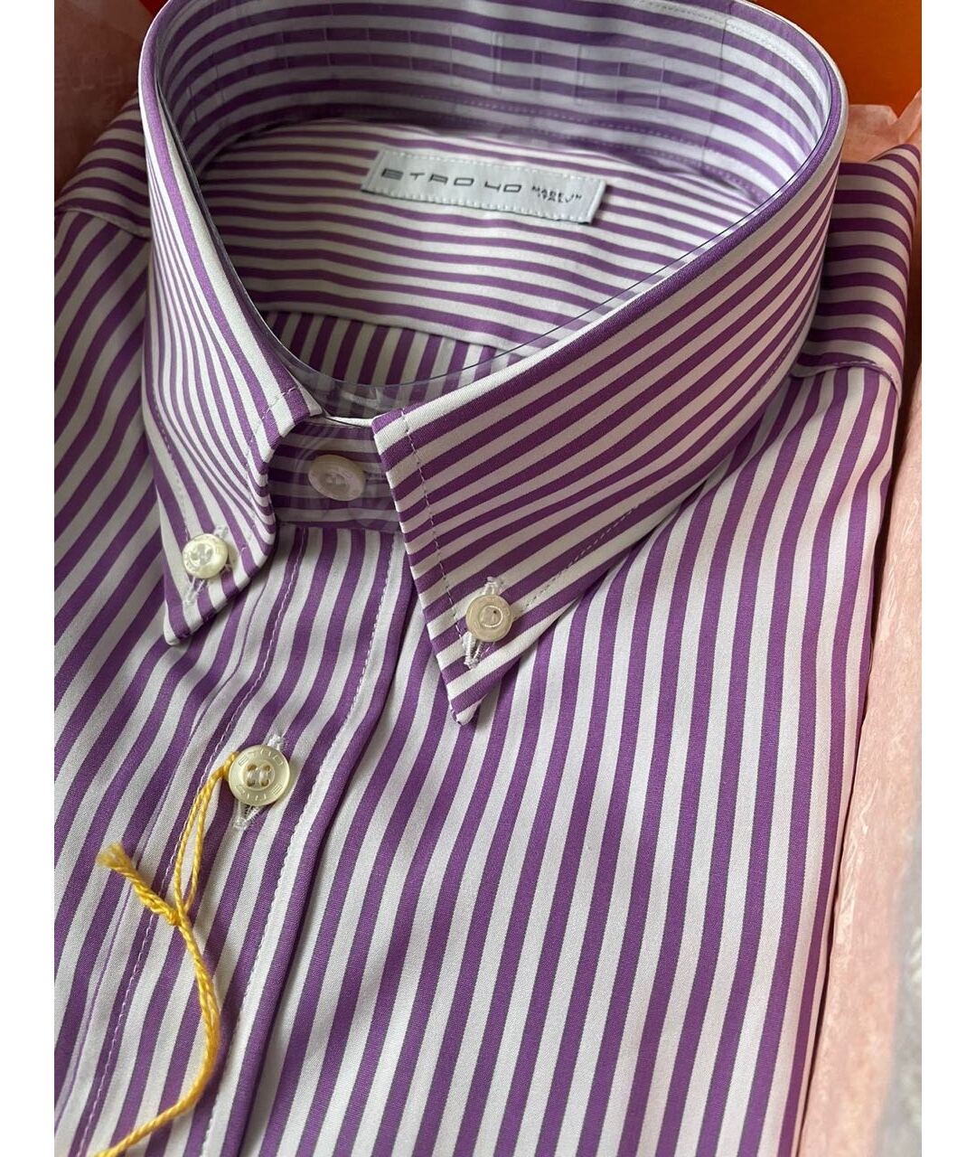 ETRO Фиолетовая хлопковая классическая рубашка, фото 3