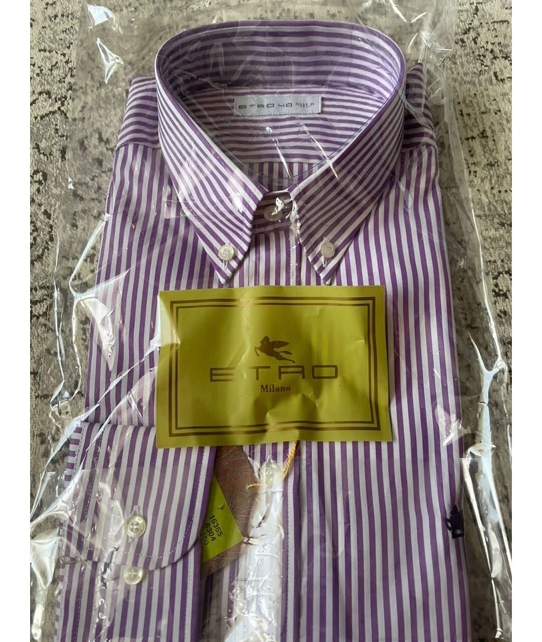 ETRO Фиолетовая хлопковая классическая рубашка, фото 5