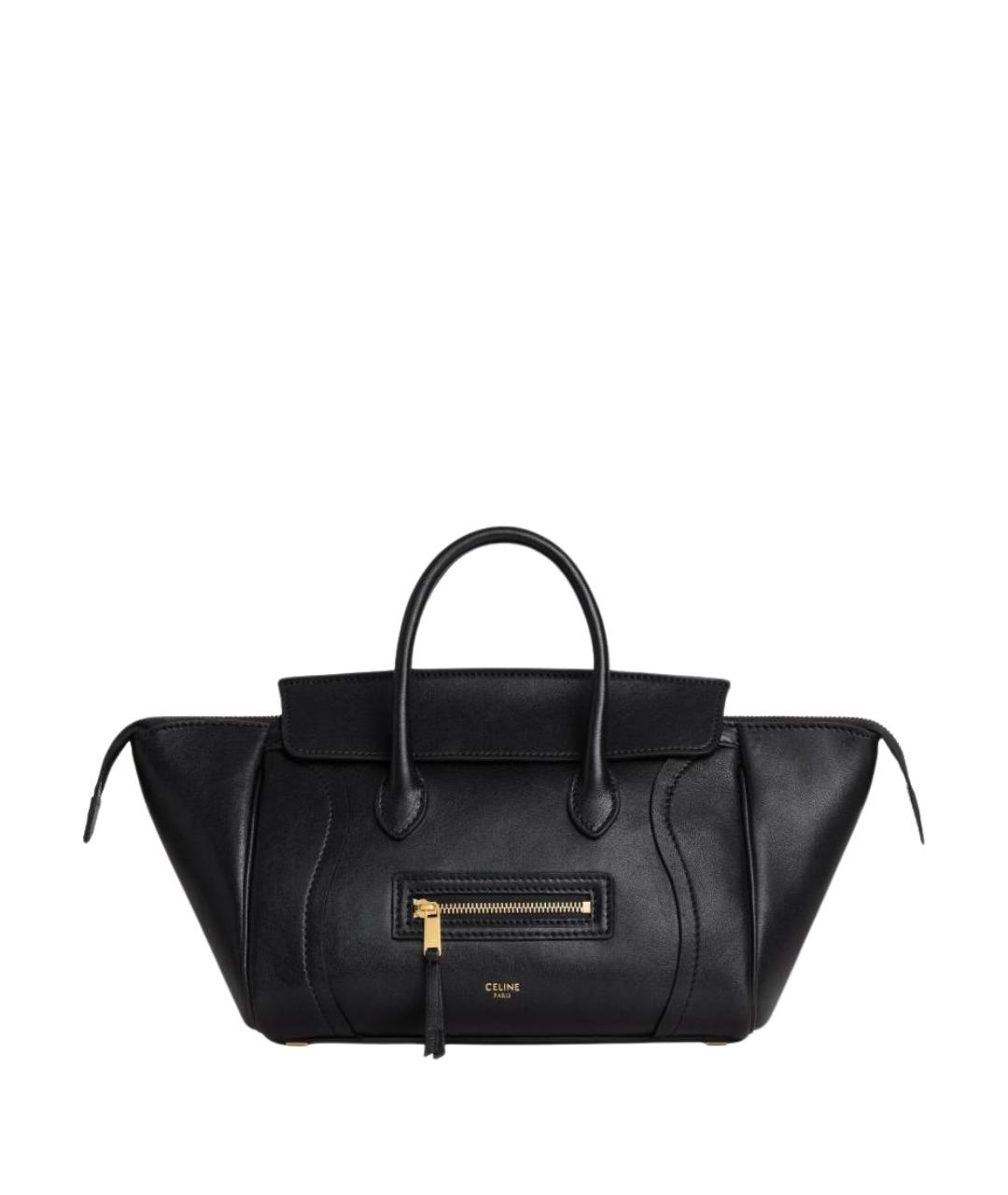 CELINE Черная кожаная сумка тоут, фото 1