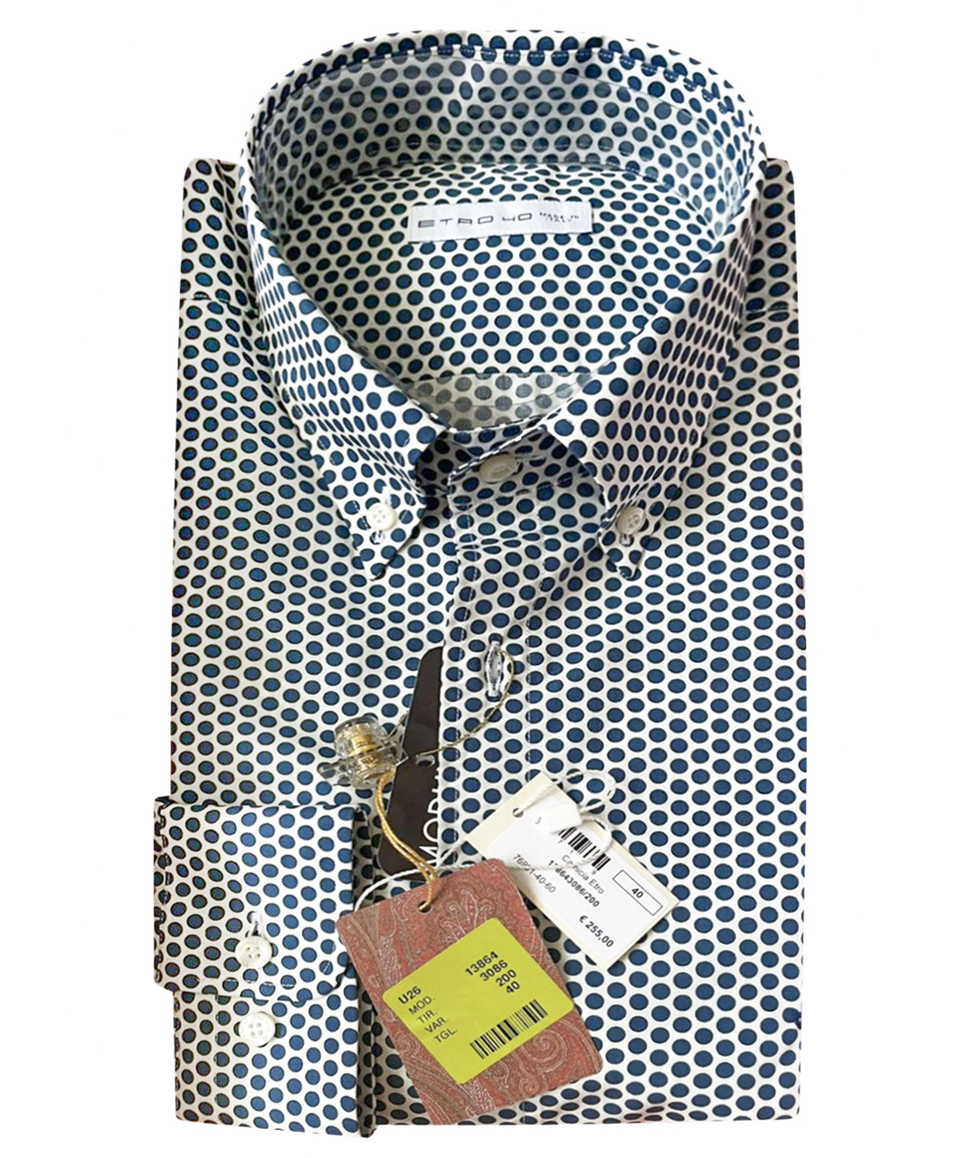 ETRO Синяя хлопковая классическая рубашка, фото 1