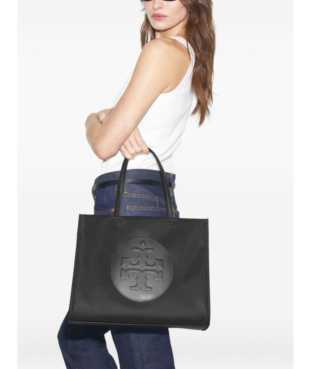 TORY BURCH Черная синтетическая сумка тоут, фото 2