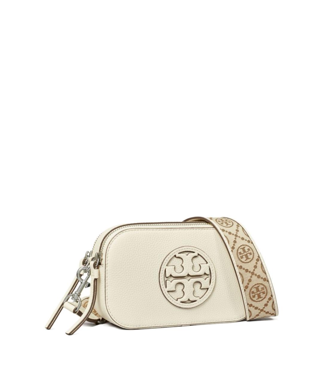 TORY BURCH Бежевая кожаная сумка через плечо, фото 4