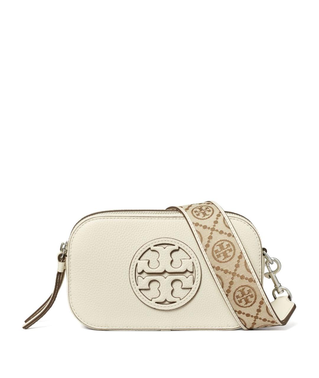 TORY BURCH Бежевая кожаная сумка через плечо, фото 1