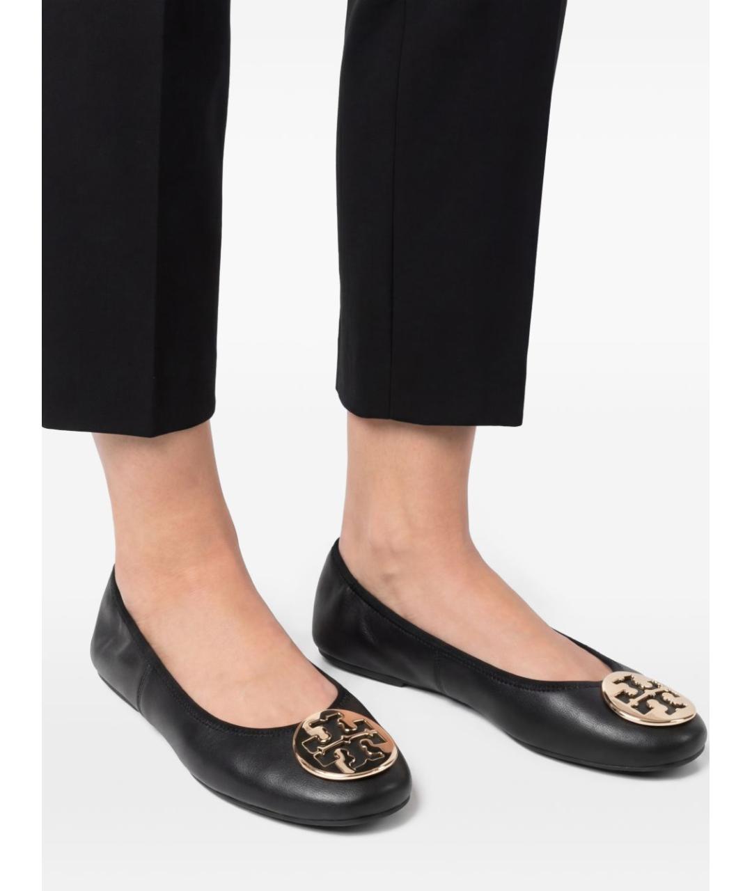 TORY BURCH Черные кожаные балетки, фото 5