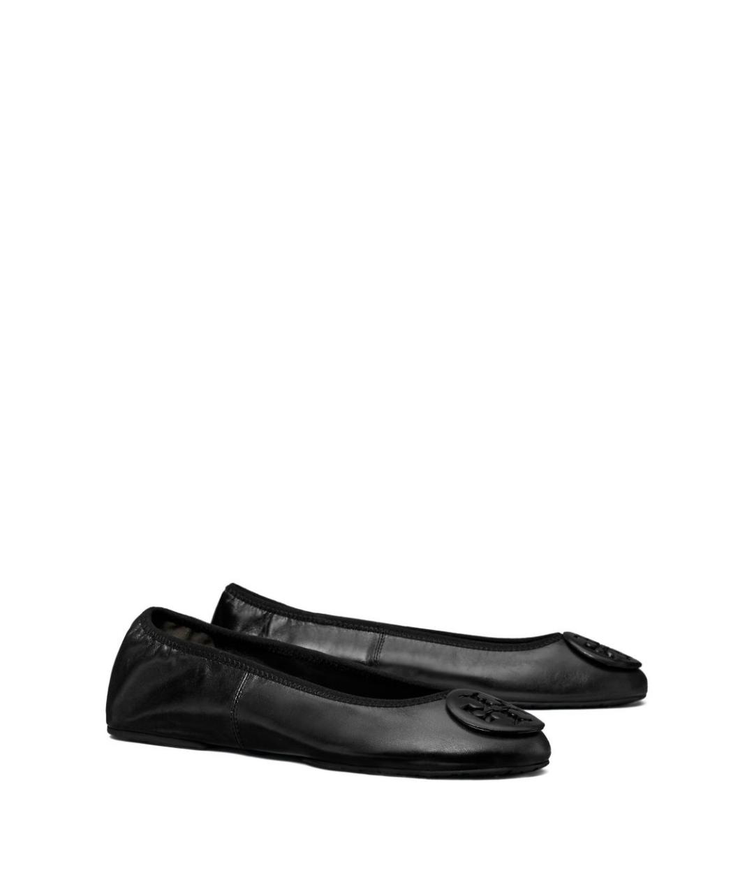 TORY BURCH Черные кожаные балетки, фото 4