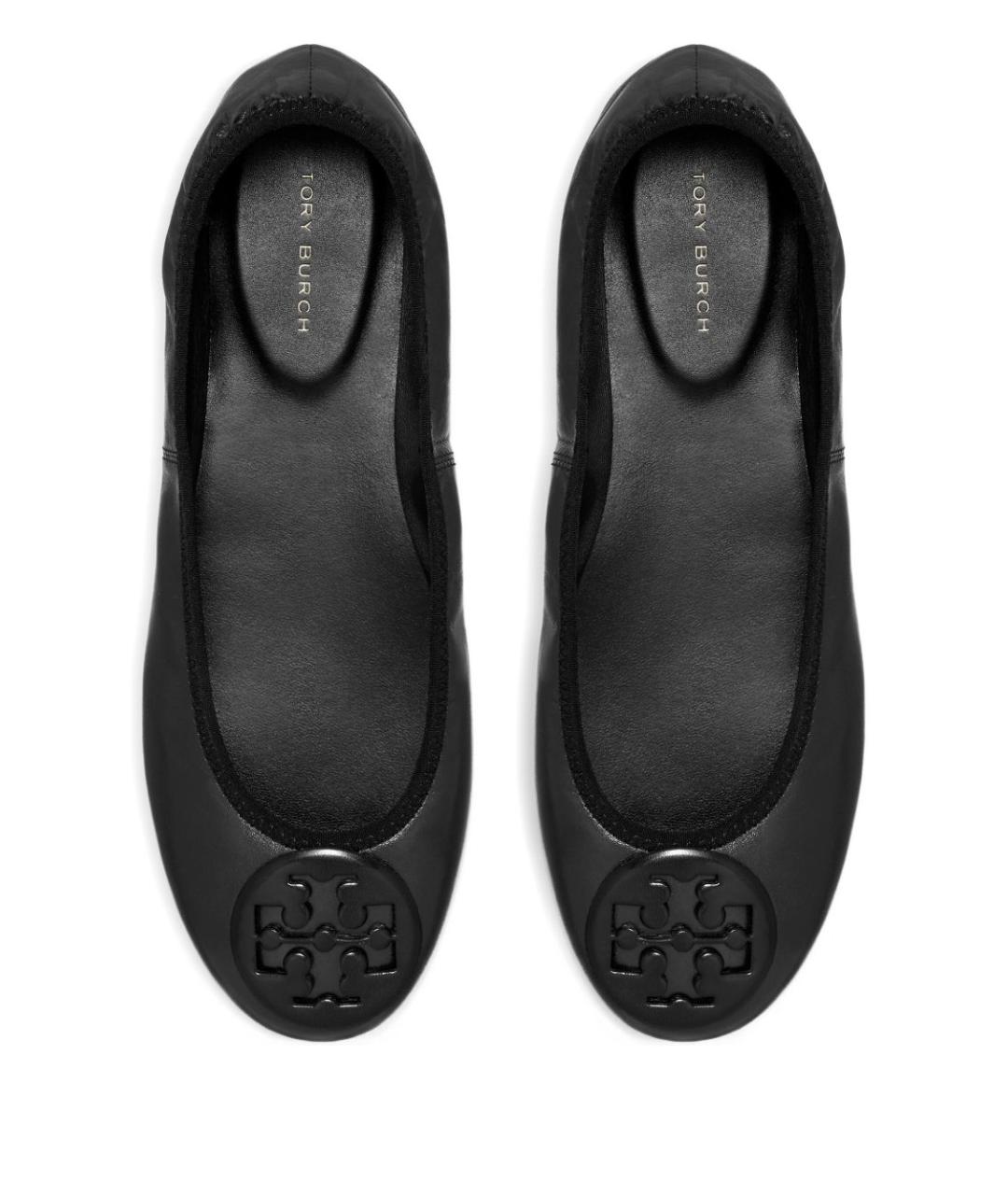TORY BURCH Черные кожаные балетки, фото 2