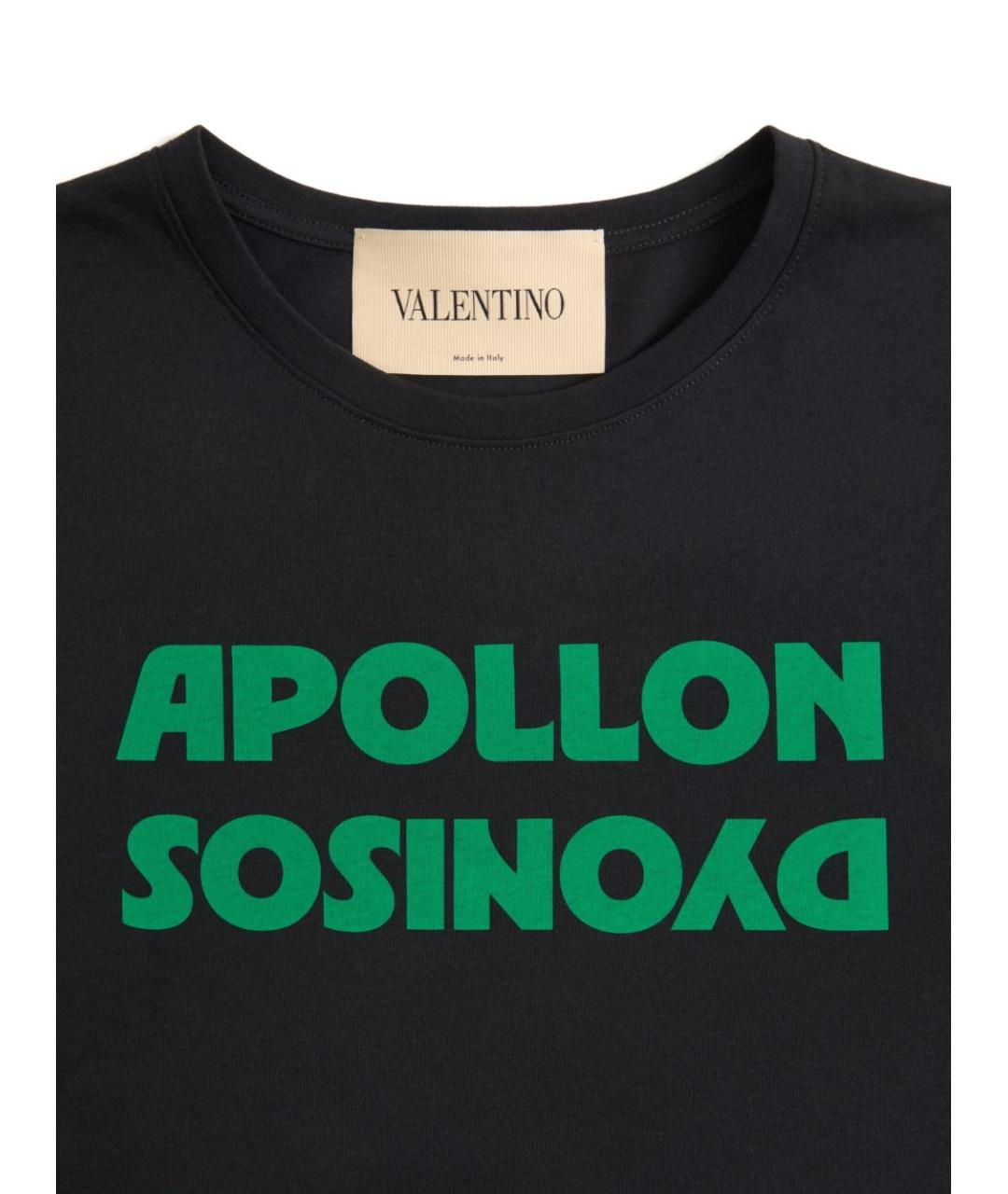 VALENTINO Черная хлопковая футболка, фото 3