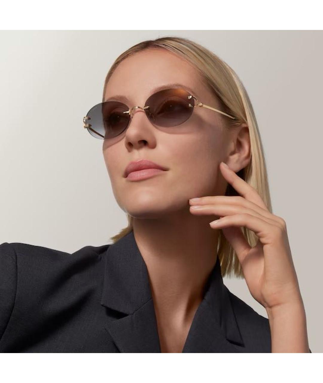 CARTIER Антрацитовые металлические солнцезащитные очки, фото 4