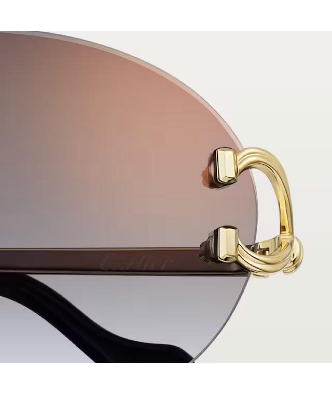 CARTIER Антрацитовые металлические солнцезащитные очки, фото 5