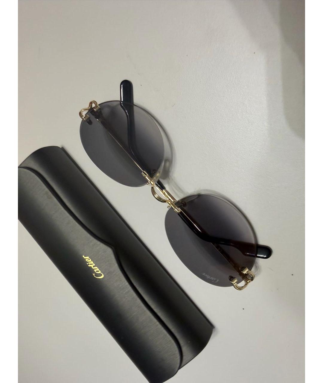 CARTIER Антрацитовые металлические солнцезащитные очки, фото 3