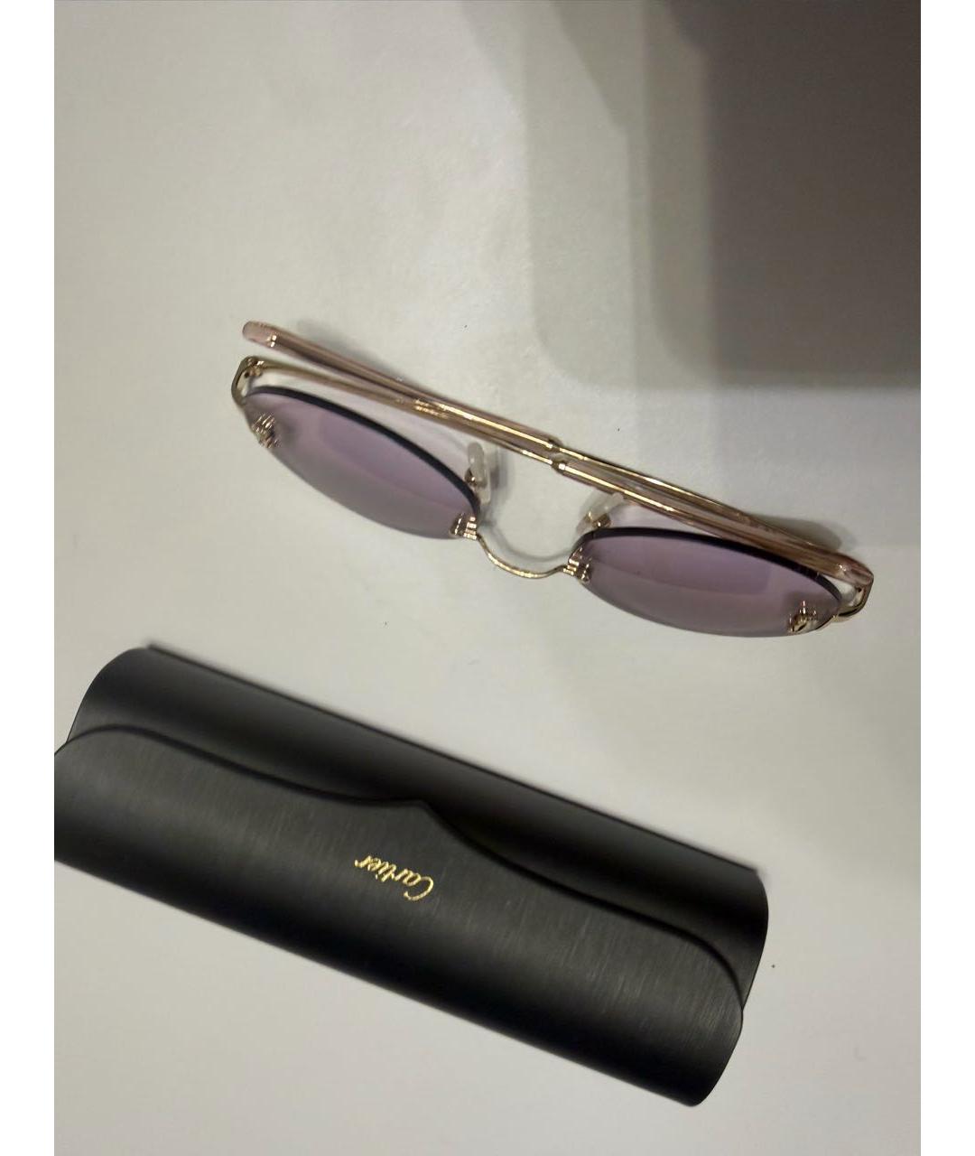 CARTIER Золотые металлические солнцезащитные очки, фото 8