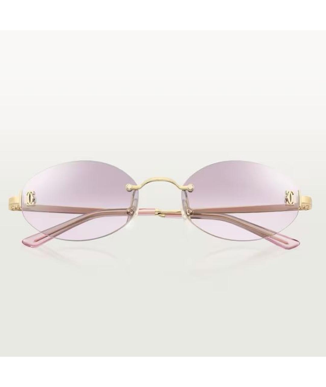 CARTIER Золотые металлические солнцезащитные очки, фото 9