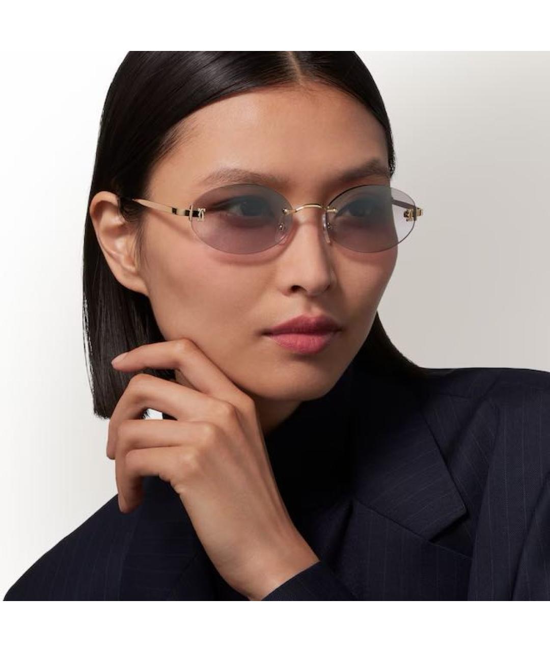 CARTIER Золотые металлические солнцезащитные очки, фото 3