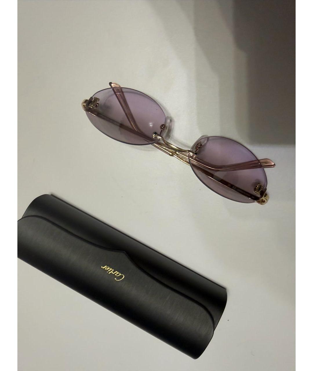 CARTIER Золотые металлические солнцезащитные очки, фото 4