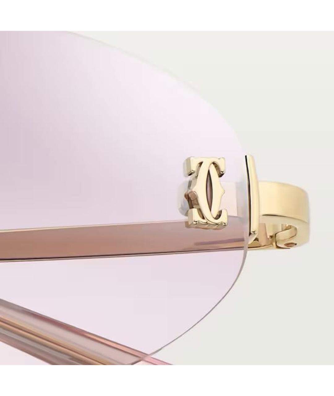 CARTIER Золотые металлические солнцезащитные очки, фото 2