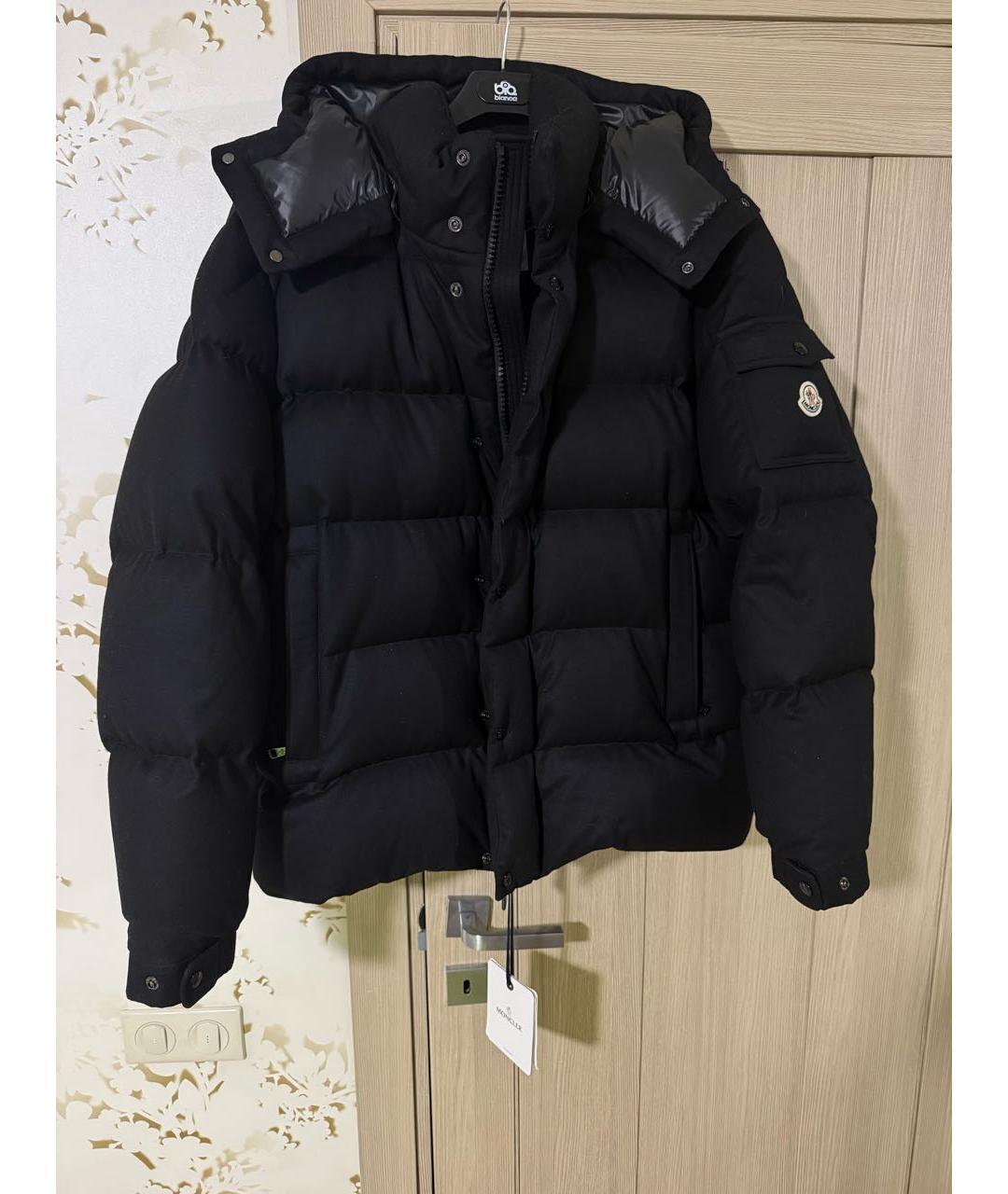MONCLER Черный шерстяной пуховик, фото 2