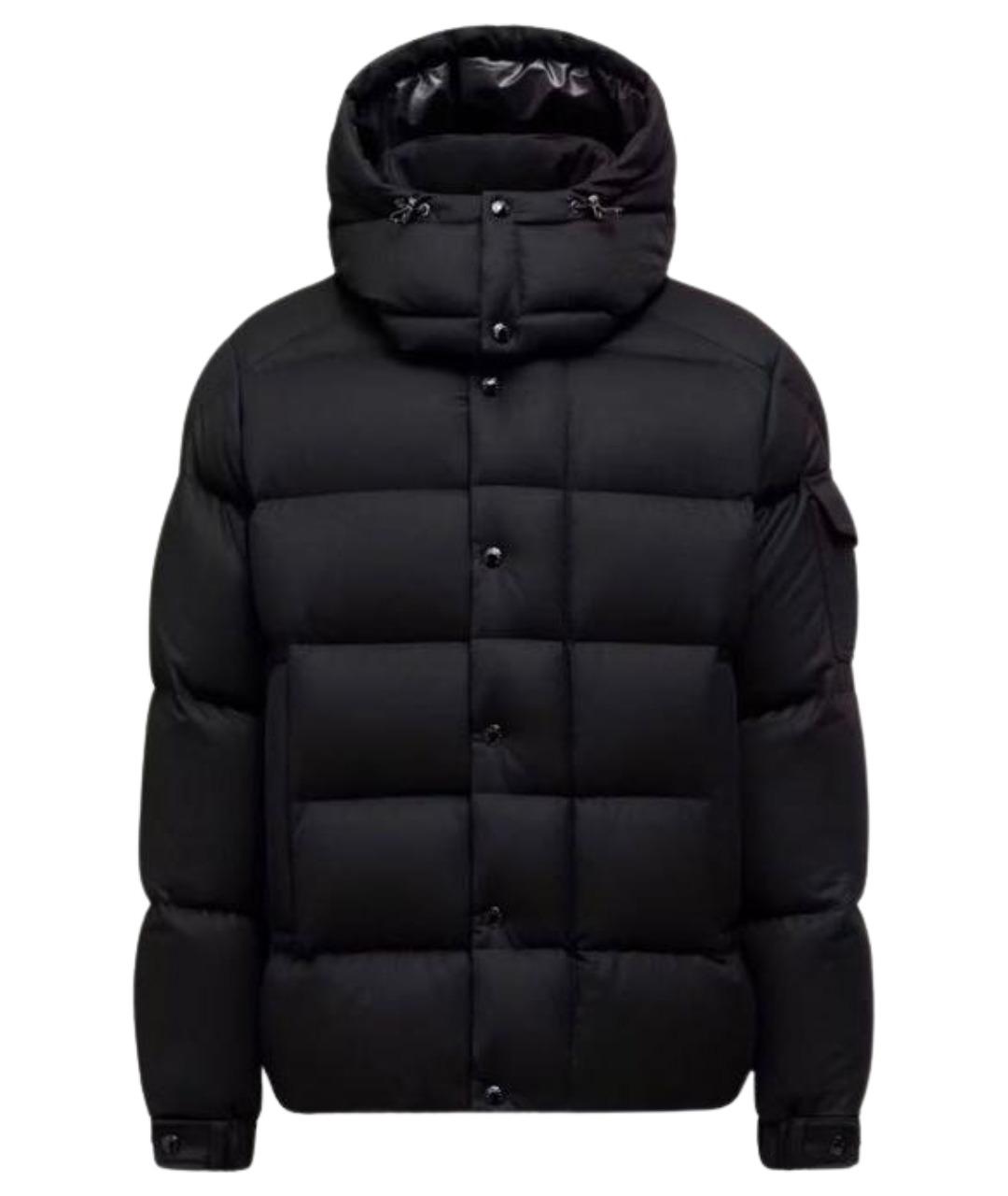MONCLER Черный шерстяной пуховик, фото 1