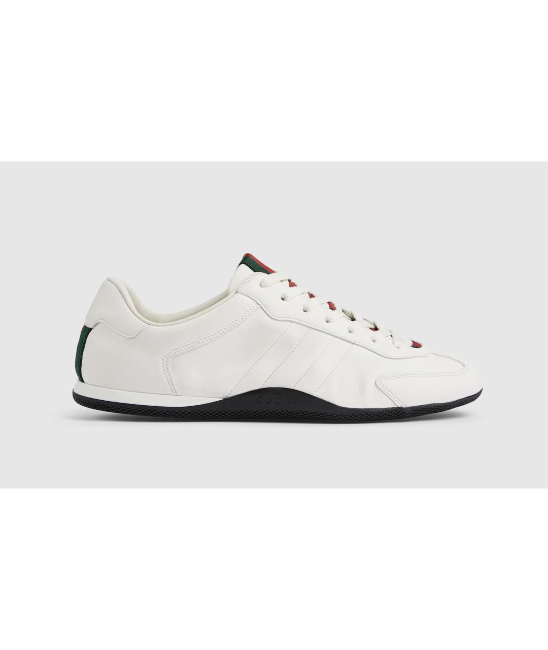 GUCCI Белые кожаные низкие кроссовки / кеды, фото 6
