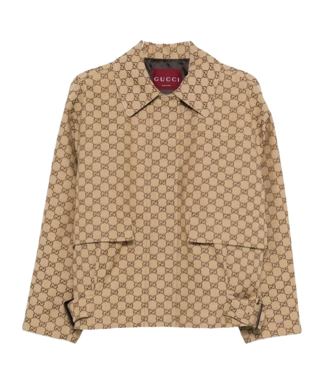 GUCCI Бежевая хлопковая куртка, фото 1