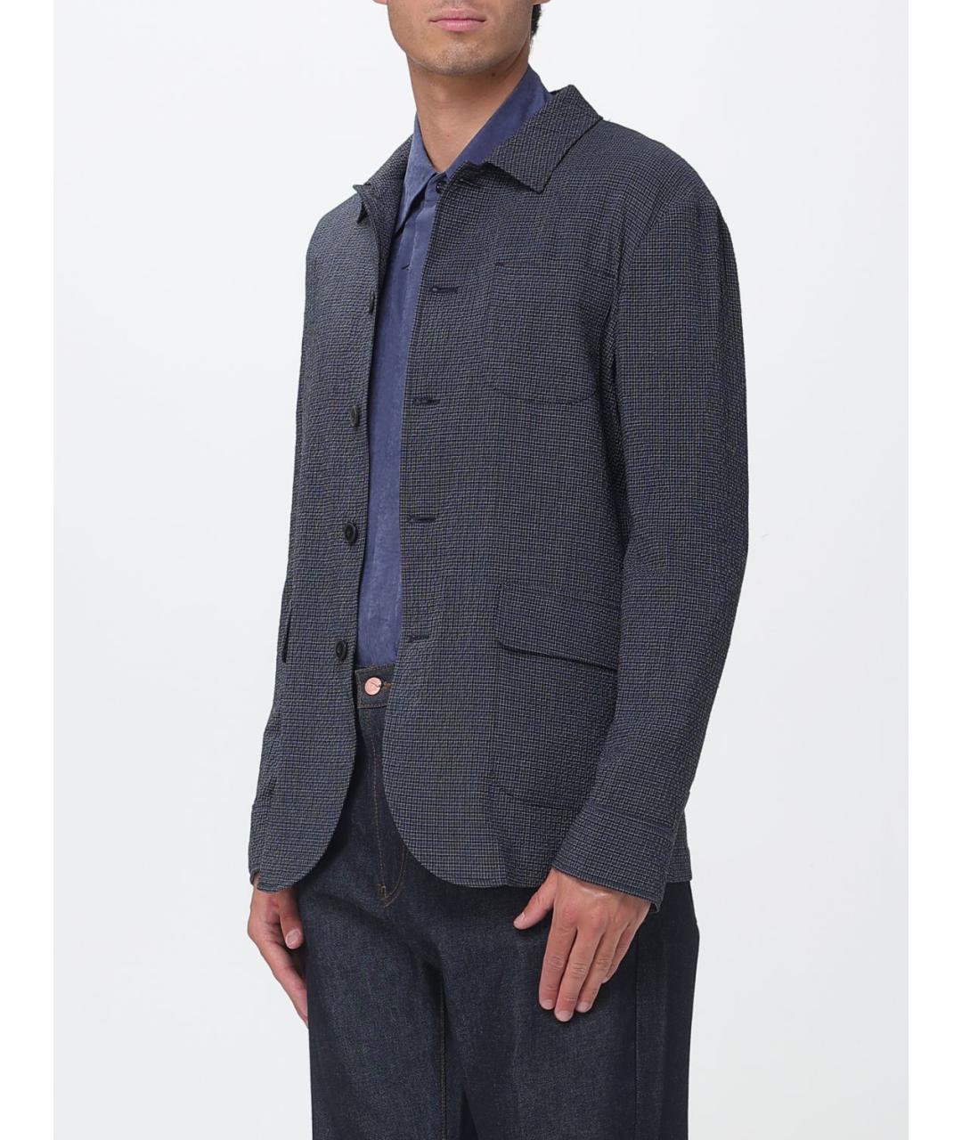EMPORIO ARMANI Синий хлопковый пиджак, фото 3