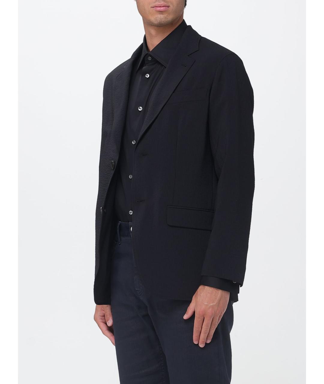 EMPORIO ARMANI Черный полиэстеровый пиджак, фото 3