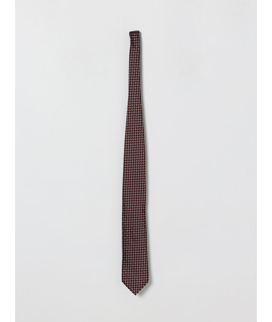 ZEGNA Бордовый шелковый галстук, фото 3