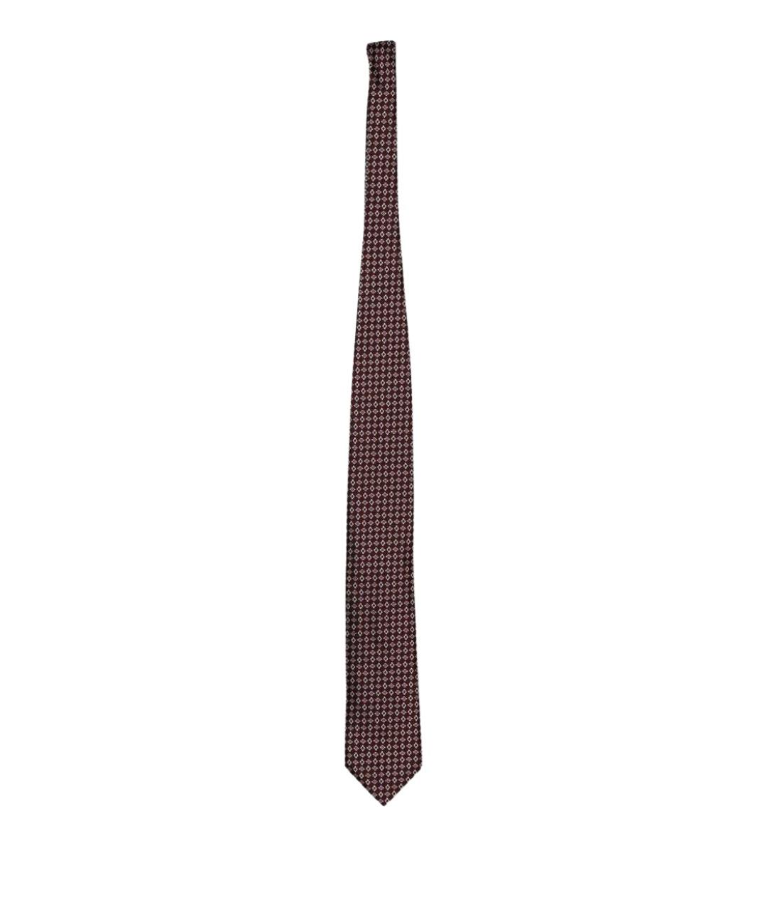 ZEGNA Бордовый шелковый галстук, фото 1