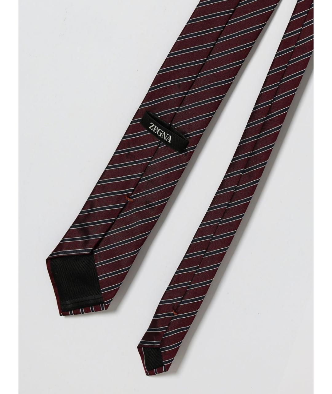 ZEGNA Бордовый шелковый галстук, фото 2