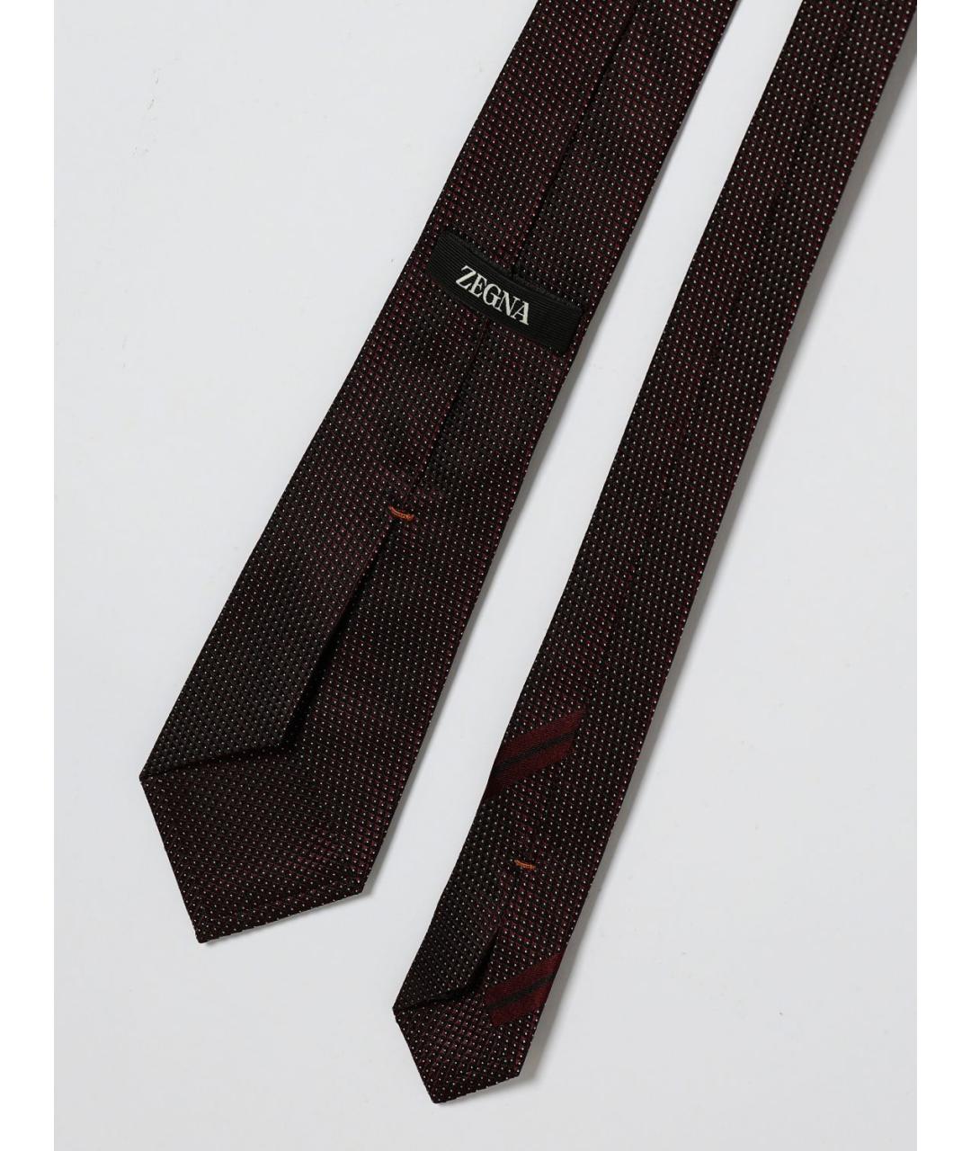 ZEGNA Бордовый шелковый галстук, фото 2