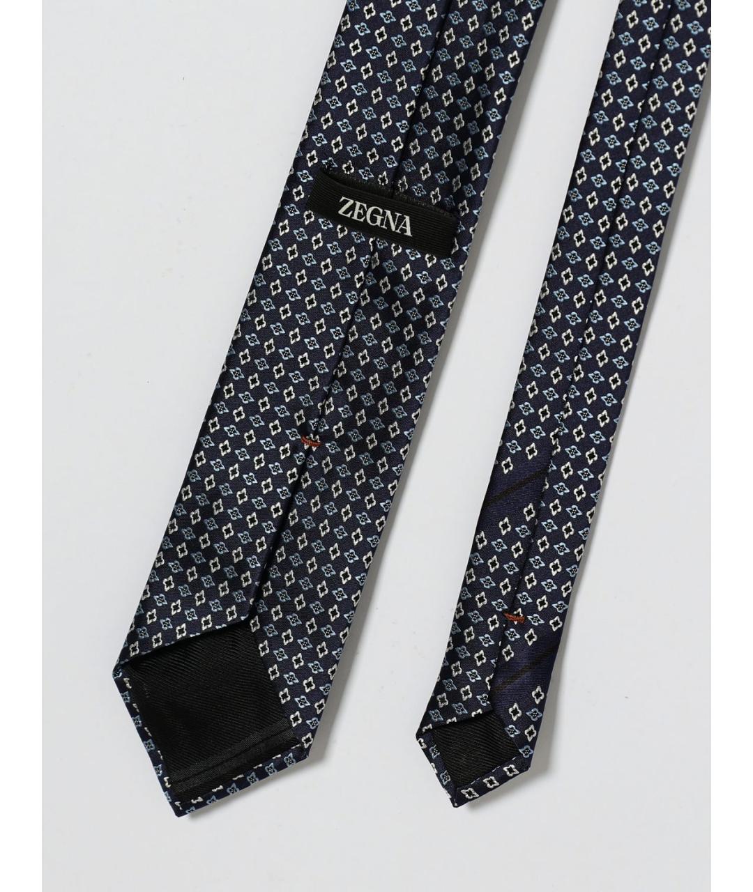 ZEGNA Синий шелковый галстук, фото 2