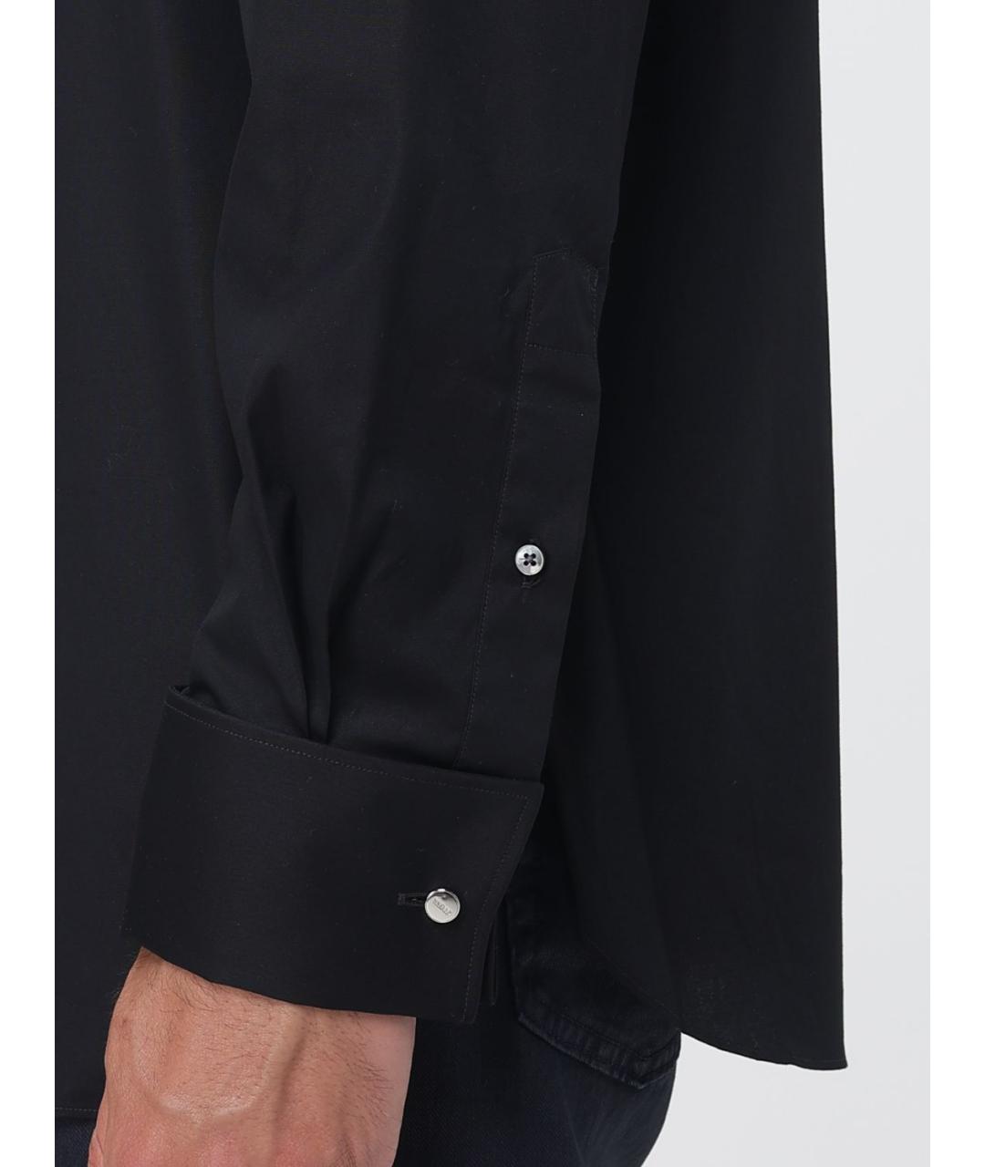 ZEGNA Черная хлопковая кэжуал рубашка, фото 5