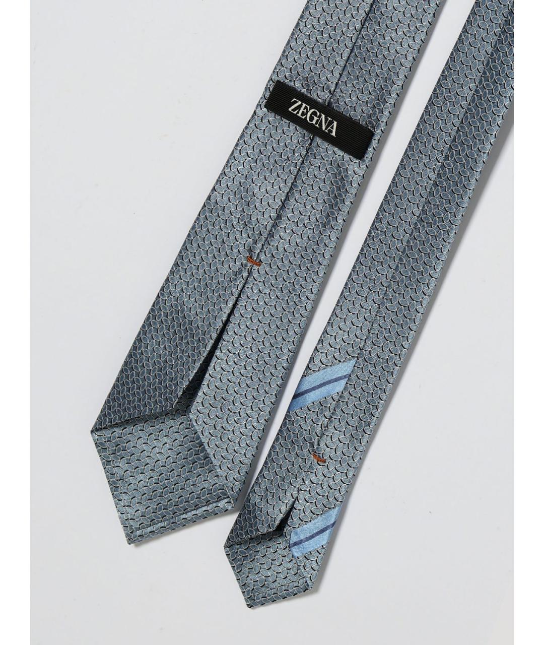 ZEGNA Голубой шелковый галстук, фото 2