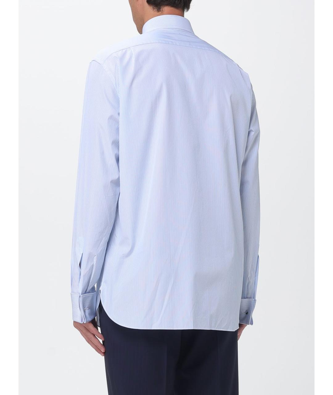 ZEGNA Голубая хлопковая кэжуал рубашка, фото 3