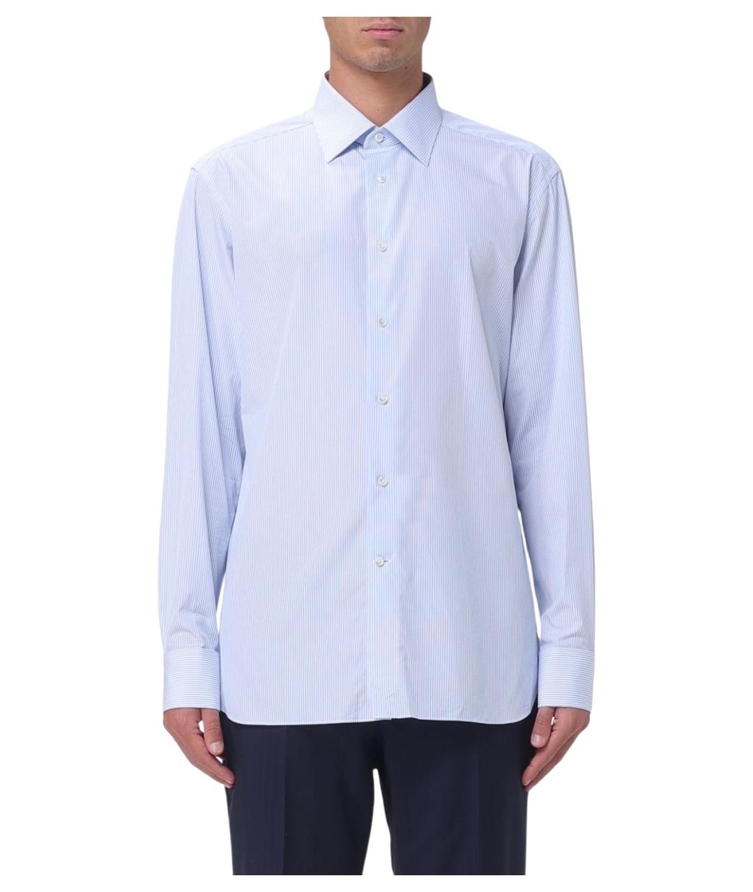 ZEGNA Голубая хлопковая кэжуал рубашка, фото 1