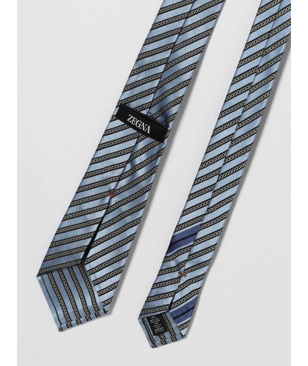 ZEGNA Голубой шелковый галстук, фото 2