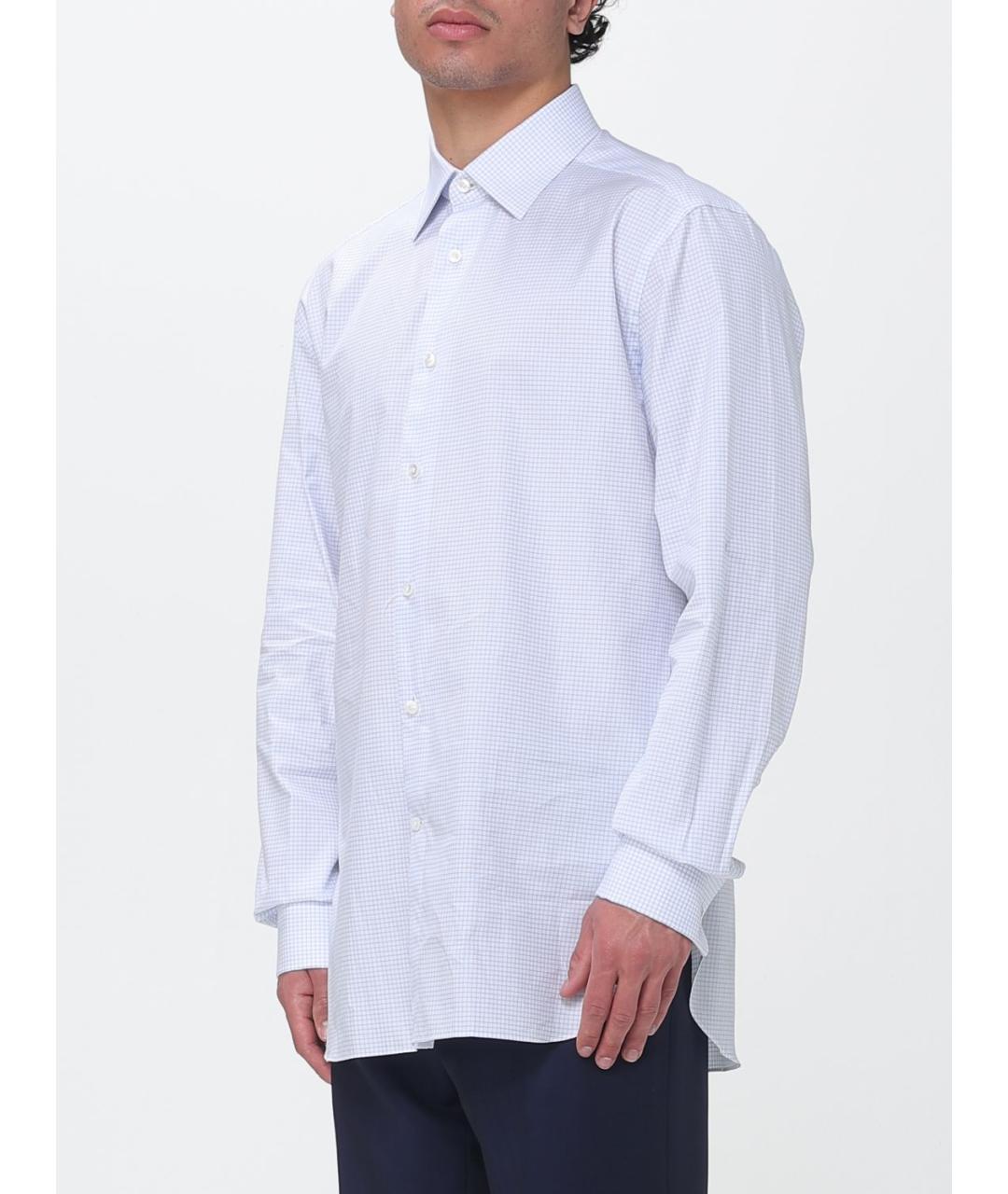 ZEGNA Голубая хлопковая кэжуал рубашка, фото 4